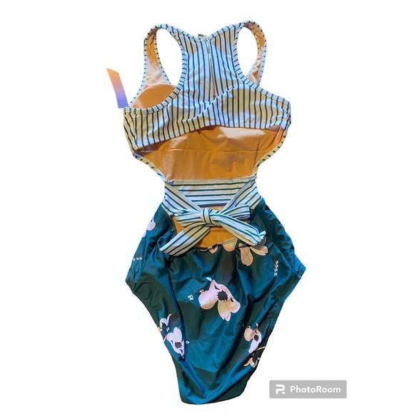 Molybell Small 4-6 Womens Swimsuit Razorback Zip NWT - Picture 3 of 12